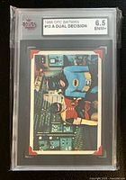 Front of graded 1966 O-Pee-Chee Batman card #13 in KSA slab