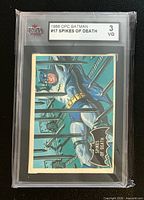 Front of KSA-slabbed Batman card showing artwork and grade label