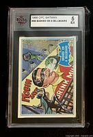 Front of encapsulated Batman card showing artwork and KSA grade label