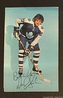 Front of postcard showing Darryl Sittler image and facsimile signature