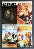 Front covers of all four comic books