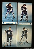 Fronts of four Toronto Maple Leafs player postcards