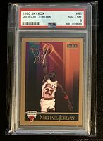 Front of PSA-slabbed Michael Jordan 1990 SkyBox card #41