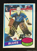 Front of Mike Liut rookie card showing player image and card graphics