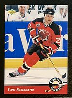 Front of Scott Niedermayer Upper Deck Young Guns rookie card #562