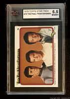 Front of KSA-slabbed 1979 Topps Star Trek #78 card showing label and image