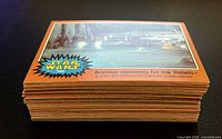 Stack of orange border Star Wars trading cards