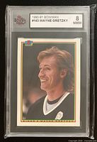 Front of KSA-slabbed Wayne Gretzky Bowman card showing grade label