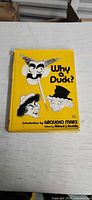Front cover of Why a Duck? book showing caricature artwork
