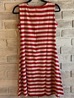 Back view of red/white striped sleeveless dress