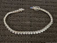 Full view of sterling silver tennis bracelet