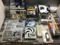 Overview of all packaged household items laid out