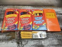 Front view of all five sealed pencil packs