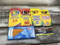 Front view of all pencil boxes and loose bundle