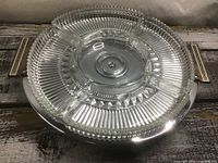 top view showing glass inserts fitted in metal base