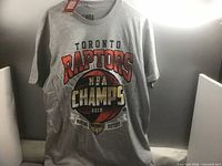 Front view showing Raptors NBA Champs 2019 graphic