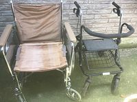 Transfer chair and rollator walker side by side