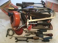 Overall view showing the majority of tools piled together