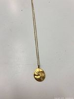 Full view of necklace laid flat showing pendant and chain