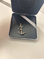 Anchor pendant in box, lid open