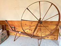 Full view of spinning wheel side profile
