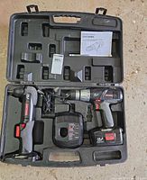 Open case showing both Craftsman tools, charger, battery, manual
