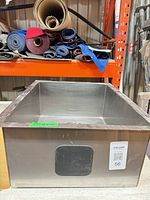 Exterior view of stainless steel sink