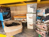 Shelf with assorted boxed deck fastener systems and plug tub