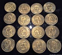 All 15 Pinnacle Mint hockey coins arranged obverse up