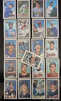 All 21 Bowman 1989 baseball cards arranged in rows with protective sleeve visible