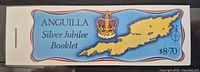 Front cover of $8.70 Silver Jubilee booklet showing crown and island map