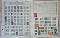 Two album pages with Indian stamps, showing varied designs and denominations