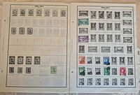 Two album pages titled Persia Iran with mounted stamps in top and bottom rows