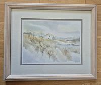 Framed landscape print, full view
