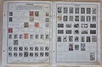 Two album pages with Luxembourg stamps arranged in rows