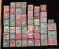 Front view showing all 50 different German stamps