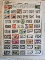 Album page with multiple Trinidad & Tobago stamps