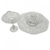 full view of four etched glass pieces