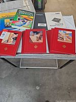 All books and manuals arranged on table