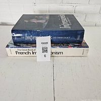 Two stacked hardcover art books showing spines