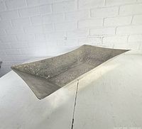 Full view of rectangular hammered steel tray