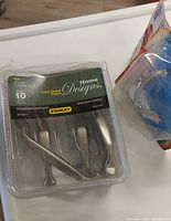 Package of 10 Stanley Home Designs satin nickel cabinet pulls