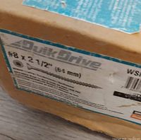 QuickDrive label with size #8 x 2-1/2 in (64 mm) visible