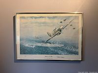 Full view of framed print on wall