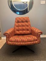 Front view of low-profile swivel lounge chair