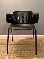 Front view of black Et Al. side chair