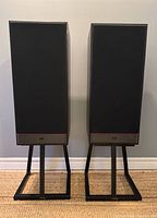 Front view of both speakers on stands