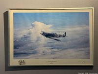 Overall view of framed print showing Spitfire scene and frame