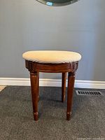 Full view of vanity stool showing overall design