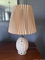 Full view of lamp with shade showing overall design and height